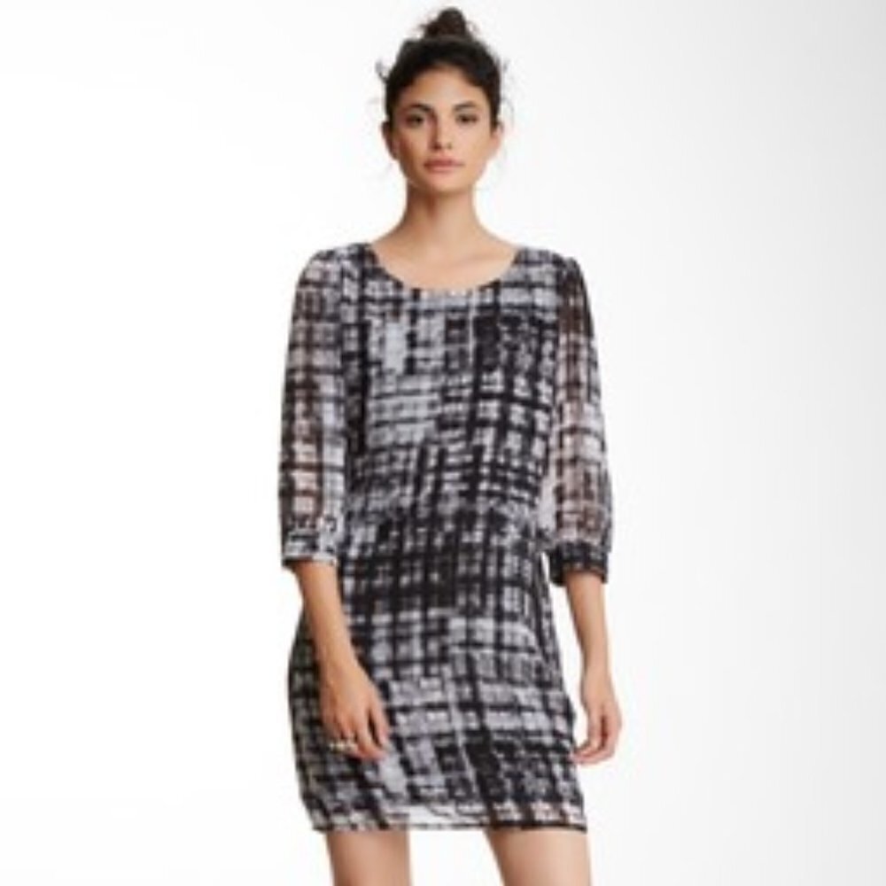 Want & Need Black and White Plaid dress size M